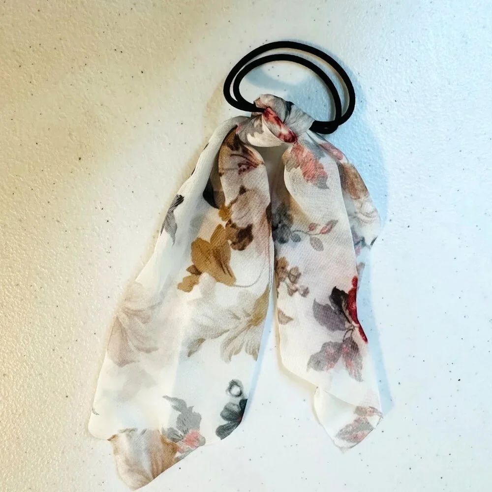 Chiffon Hair Scarf Ponytail Holder Elastic Hair Bands Hair Ties Hair Scrunchies